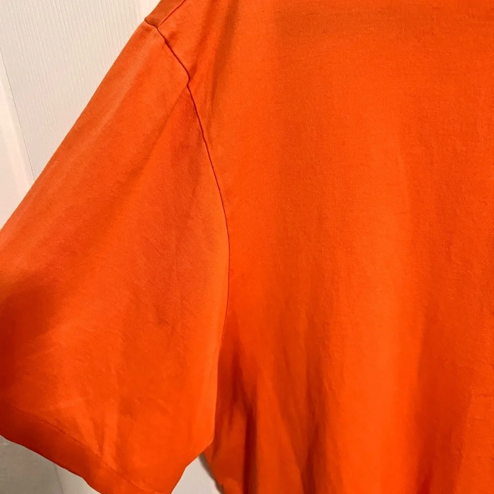 Polo Ralph Lauren Men's Polo Shirt Size Large Orange Blue Pony Logo Short Sleeve